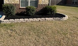 Fresh mulch in flowerbed